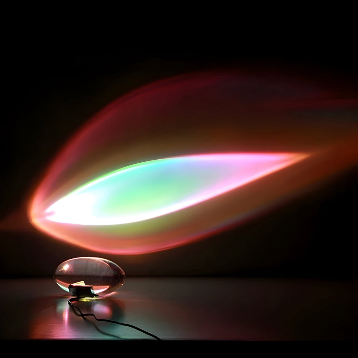 Lampe de chevet design effet coucher de soleil à lentille, vue 5