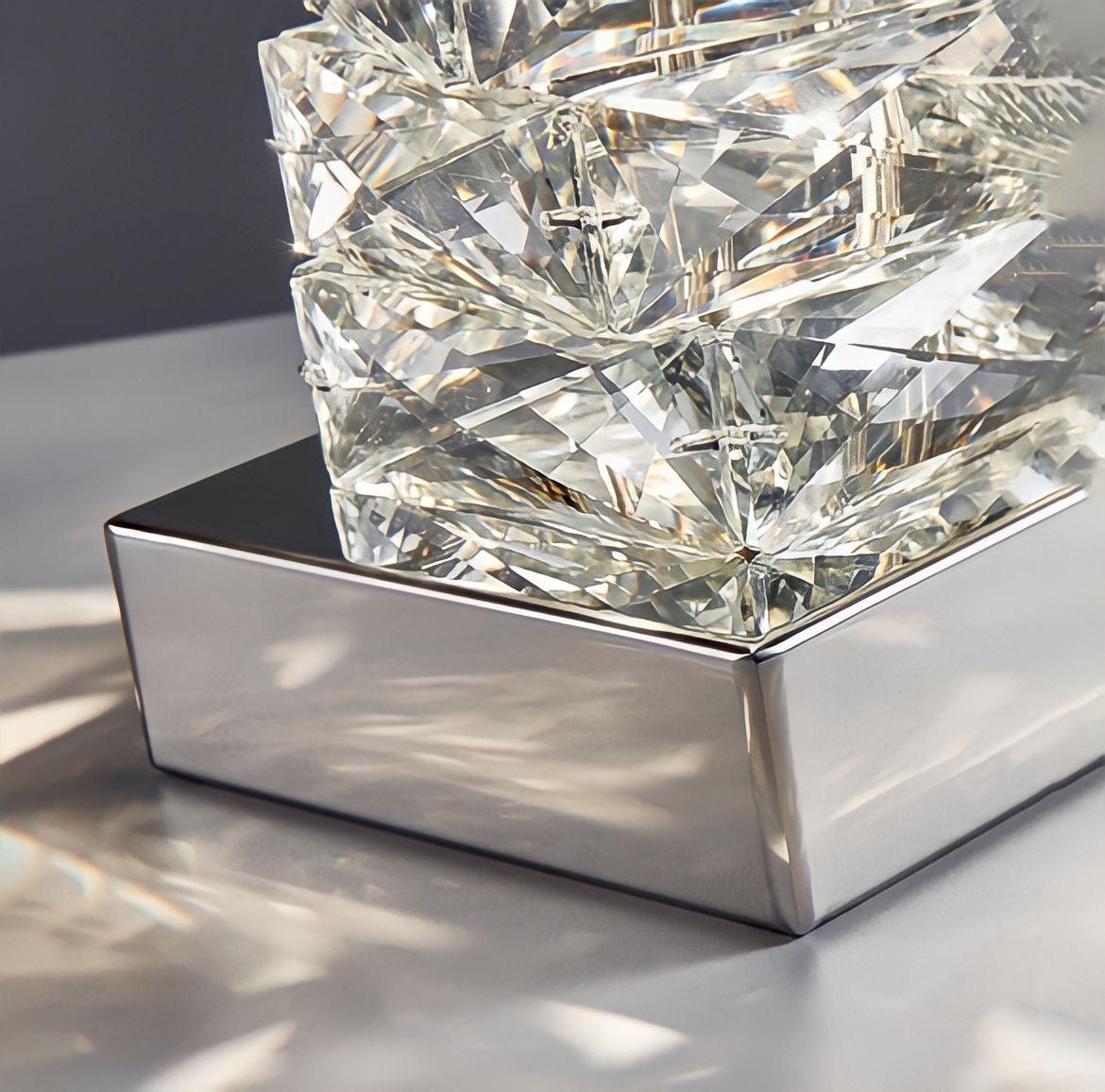 Lampe de chevet design en cristal K9 et acier, vue 2