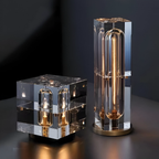 Lampe de chevet design en cristal K9 et cuivre