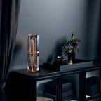 Lampe de chevet design en cristal K9 et cuivre, vue 2