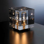 Lampe de chevet design en cristal K9 et cuivre, vue 4