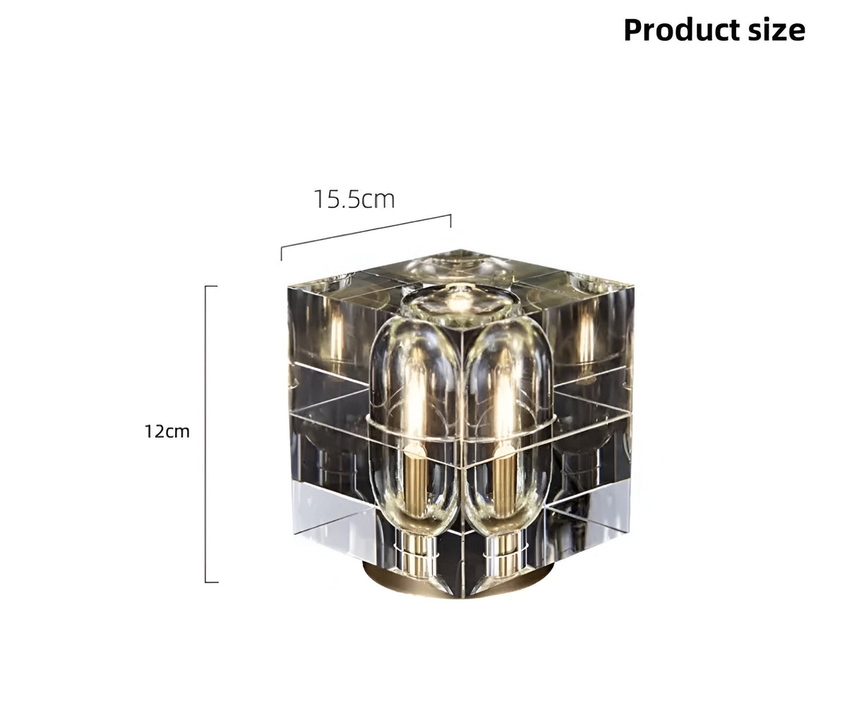 Lampe de chevet design en cristal K9 et cuivre, vue 7