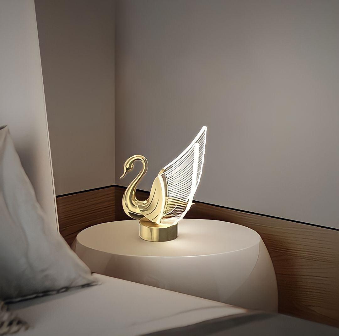 Lampe de chevet design en forme de cygne, LED, vue 2