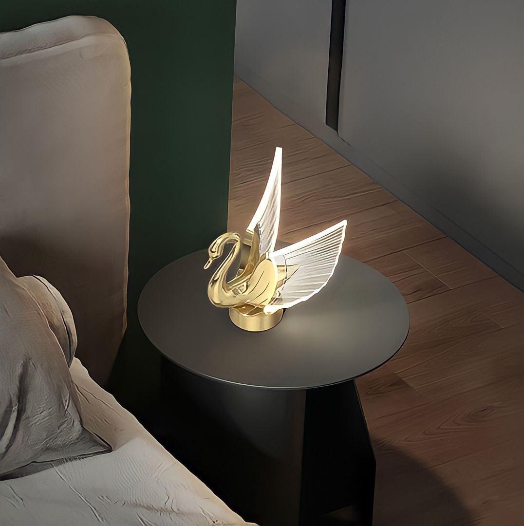 Lampe de chevet design en forme de cygne, LED, vue 4