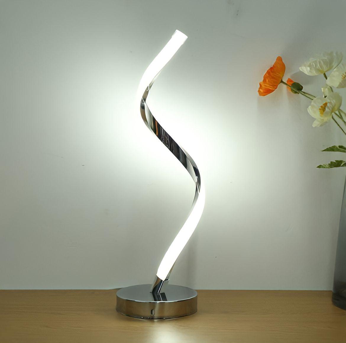 Lampe de chevet design en spirale d'aluminium, vue 4