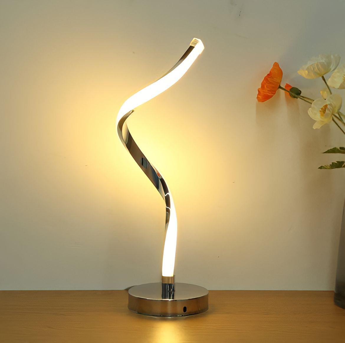 Lampe de chevet design en spirale d'aluminium, vue 5