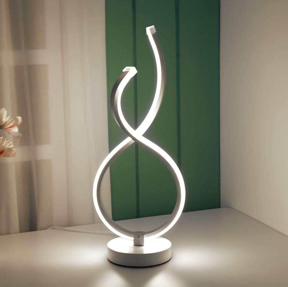 Lampe de chevet design en spirale d'aluminium, vue 6
