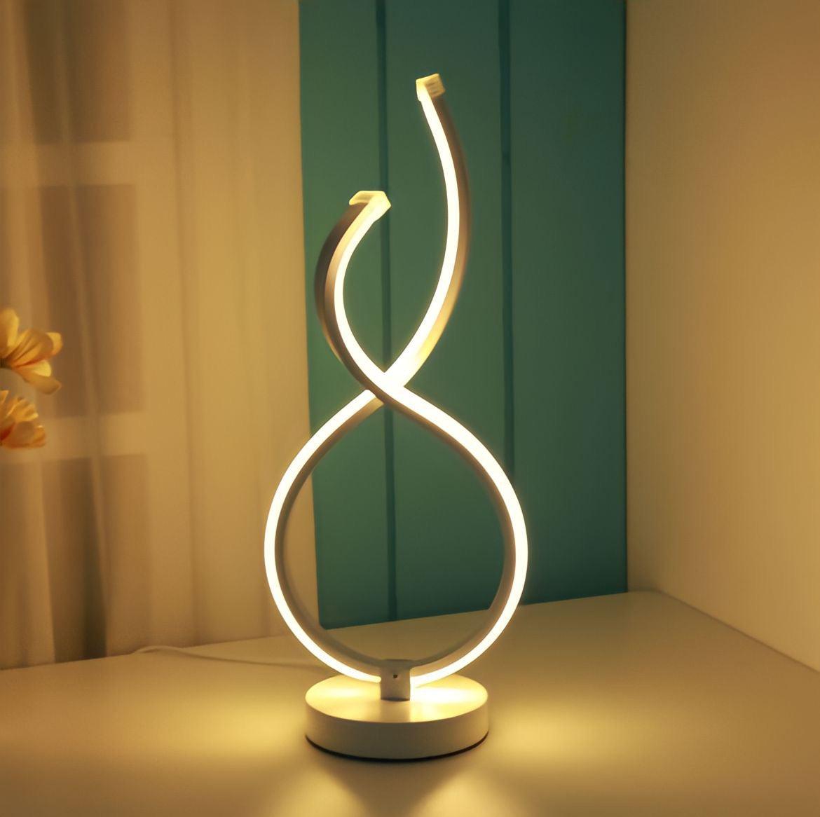 Lampe de chevet design en spirale d'aluminium, vue 7