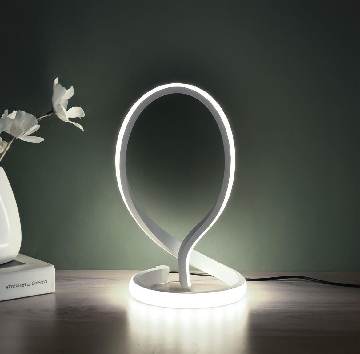 Lampe de chevet design en spirale d'aluminium, vue 8