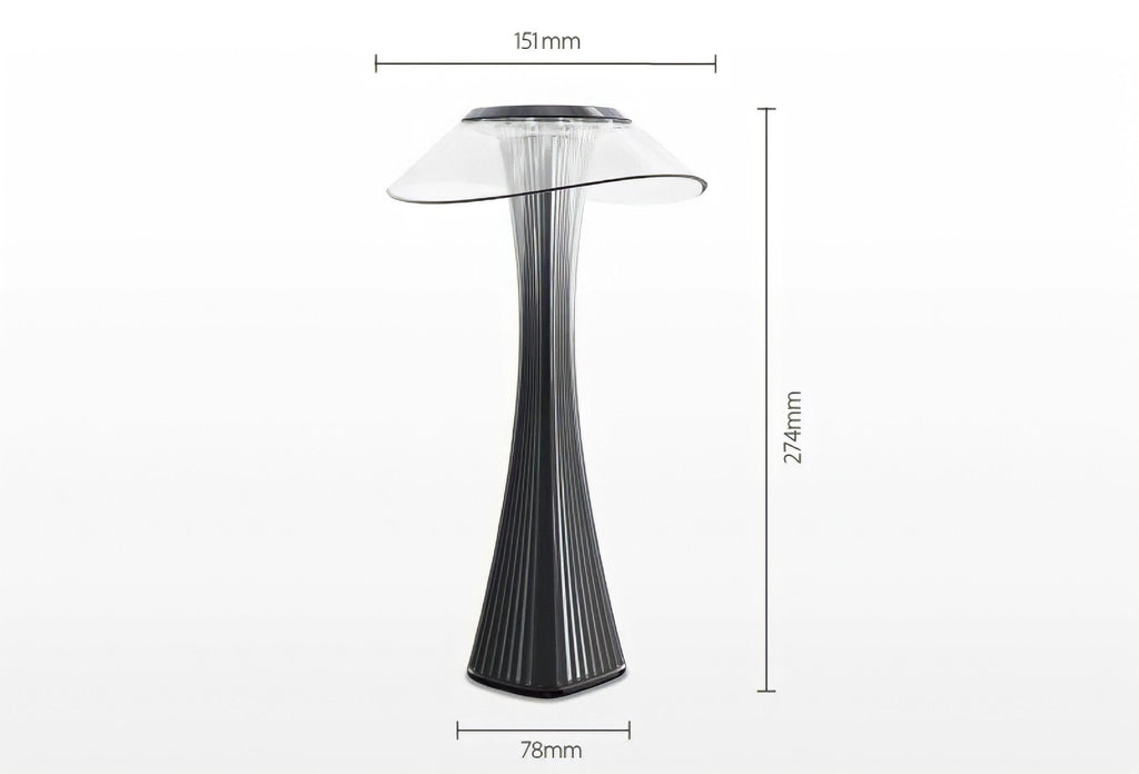 Lampe de chevet design tactile en nickel et acrylique, vue 4