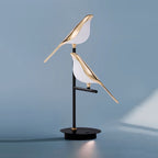 Lampe de chevet oiseaux chanteurs en acier et acrylique, vue 2