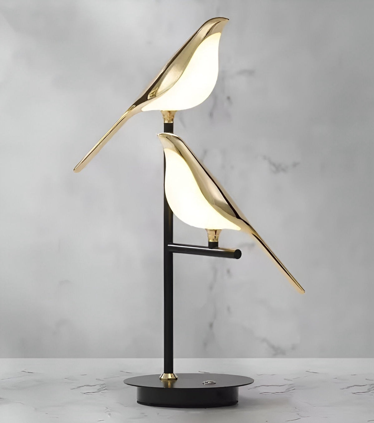 Lampe de chevet oiseaux chanteurs en acier et acrylique, vue 4