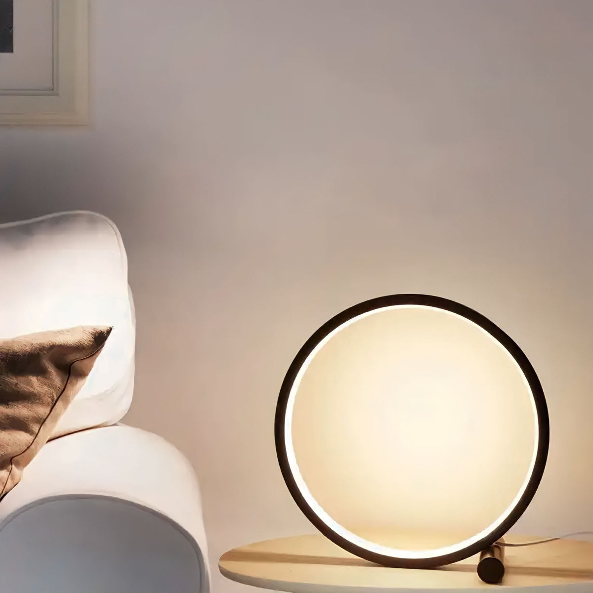 Lampe de chevet tactile à anneau LED en aluminium, vue 4