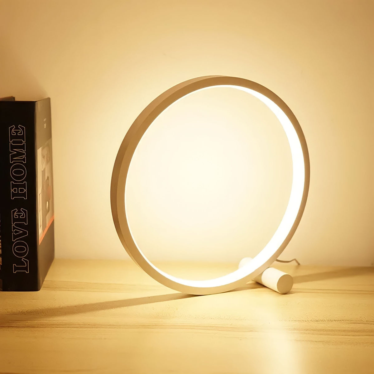 Lampe de chevet tactile à anneau LED en aluminium, vue 6