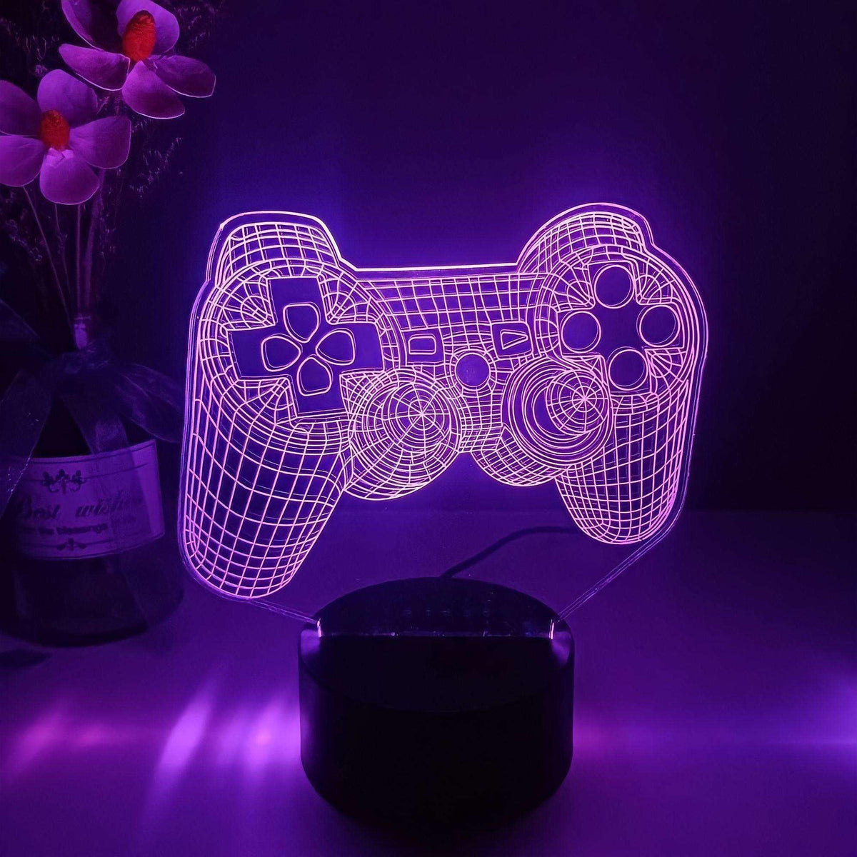 Lampe LED effet 3D pour coin gaming, multicolore, vue 2
