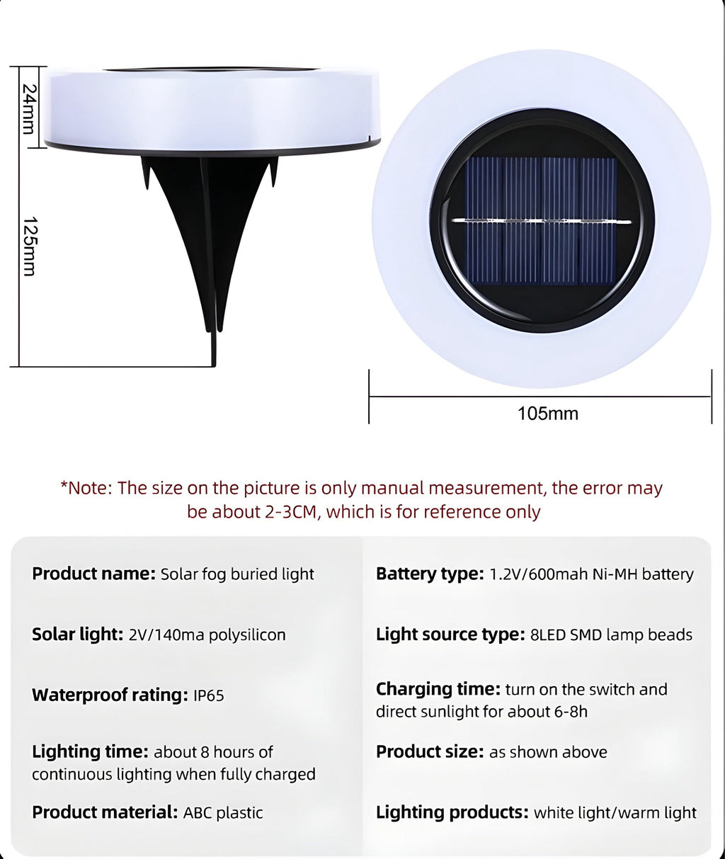 Lampe solaire d'extérieur à allumage automatique, IP65, vue 8