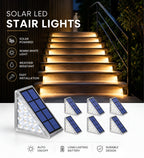 Lampe solaire pour marches d'escalier, détecteur crépusculaire