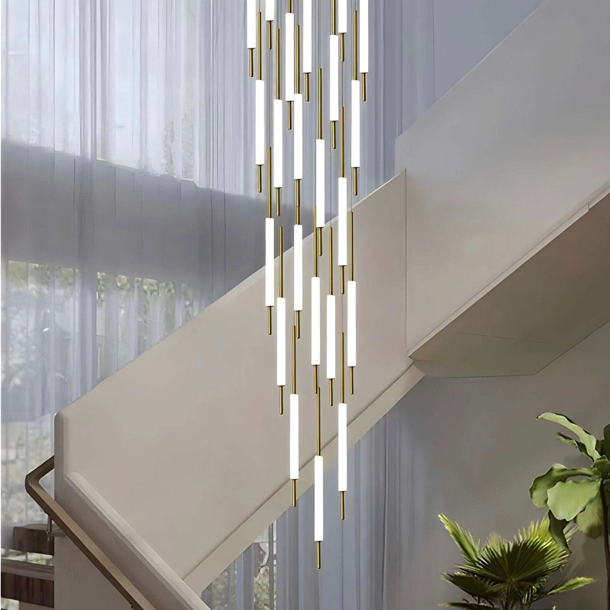 Lustre à tubes LED noir ou doré de 3 à 45 éléments Luxa