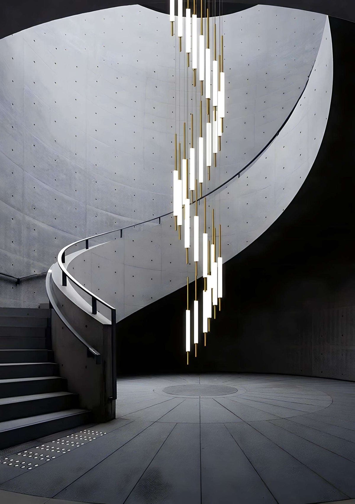 Lustre à tubes LED noir ou doré de 3 à 45 éléments Luxa, vue 4