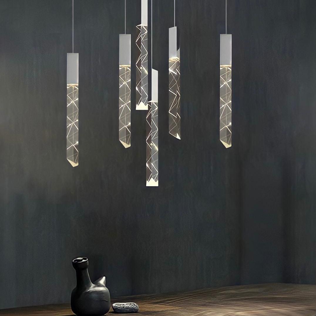 Lustre cristal à baguettes K9 sur monture en aluminium Vaia, vue 5