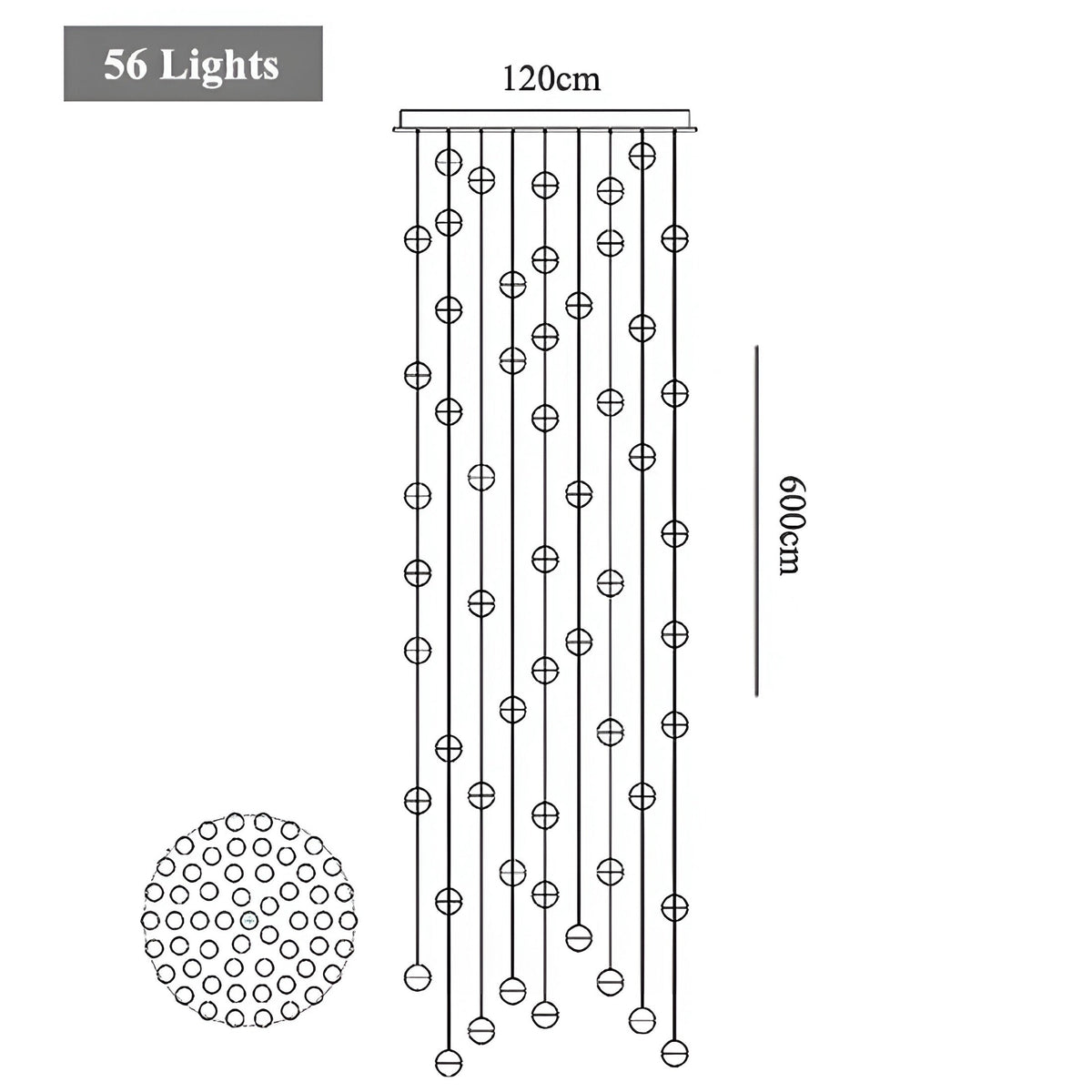 Lustre cristal à boules K9 suspendues, rond ou rectangulaire, vue 20