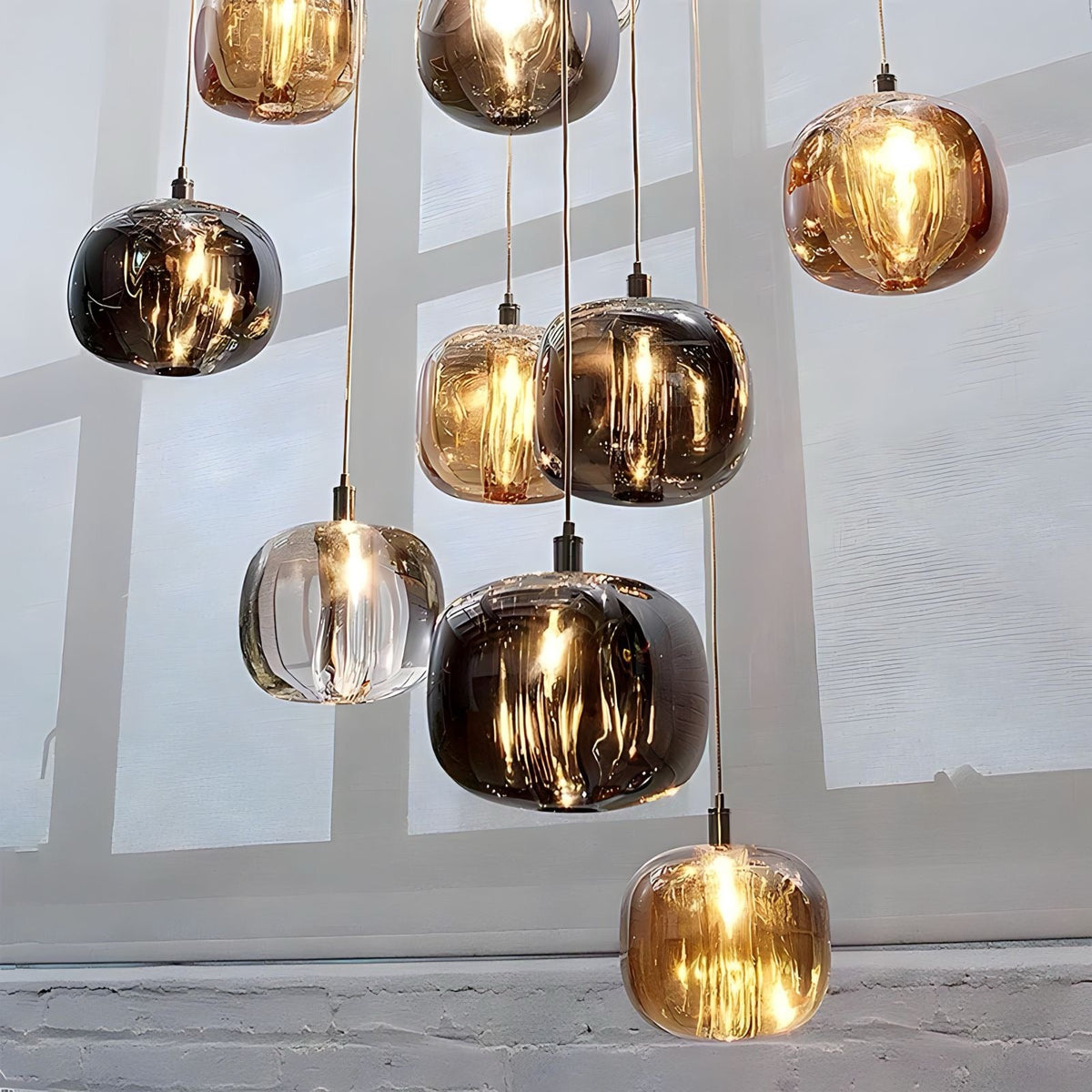 Lustre cristal K9 ambré, fumé ou transparent Vetro
