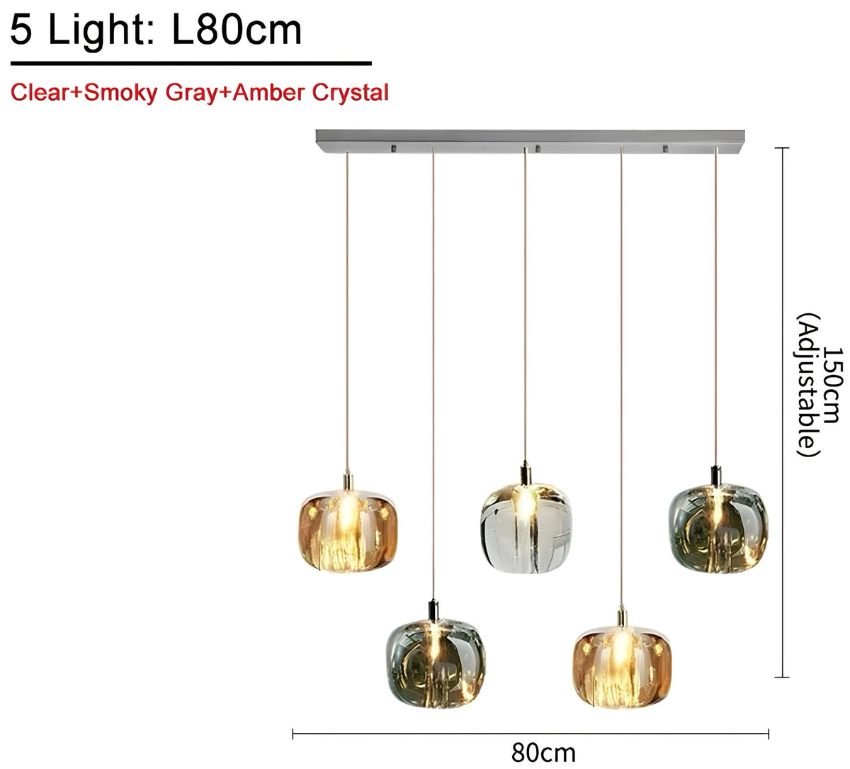 Lustre cristal K9 ambré, fumé ou transparent Vetro, vue 10