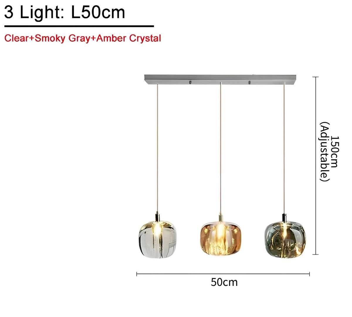 Lustre cristal K9 ambré, fumé ou transparent Vetro, vue 8