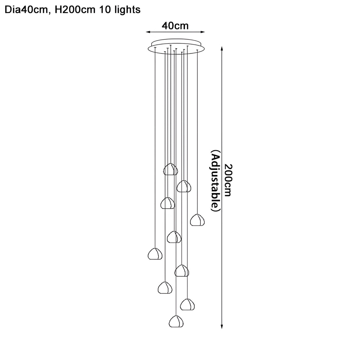 Lustre cristal K9 aux éléments en forme de cœur Fondera, vue 11