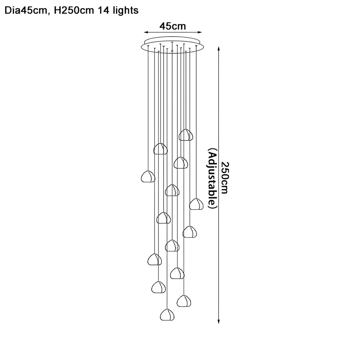 Lustre cristal K9 aux éléments en forme de cœur Fondera, vue 12