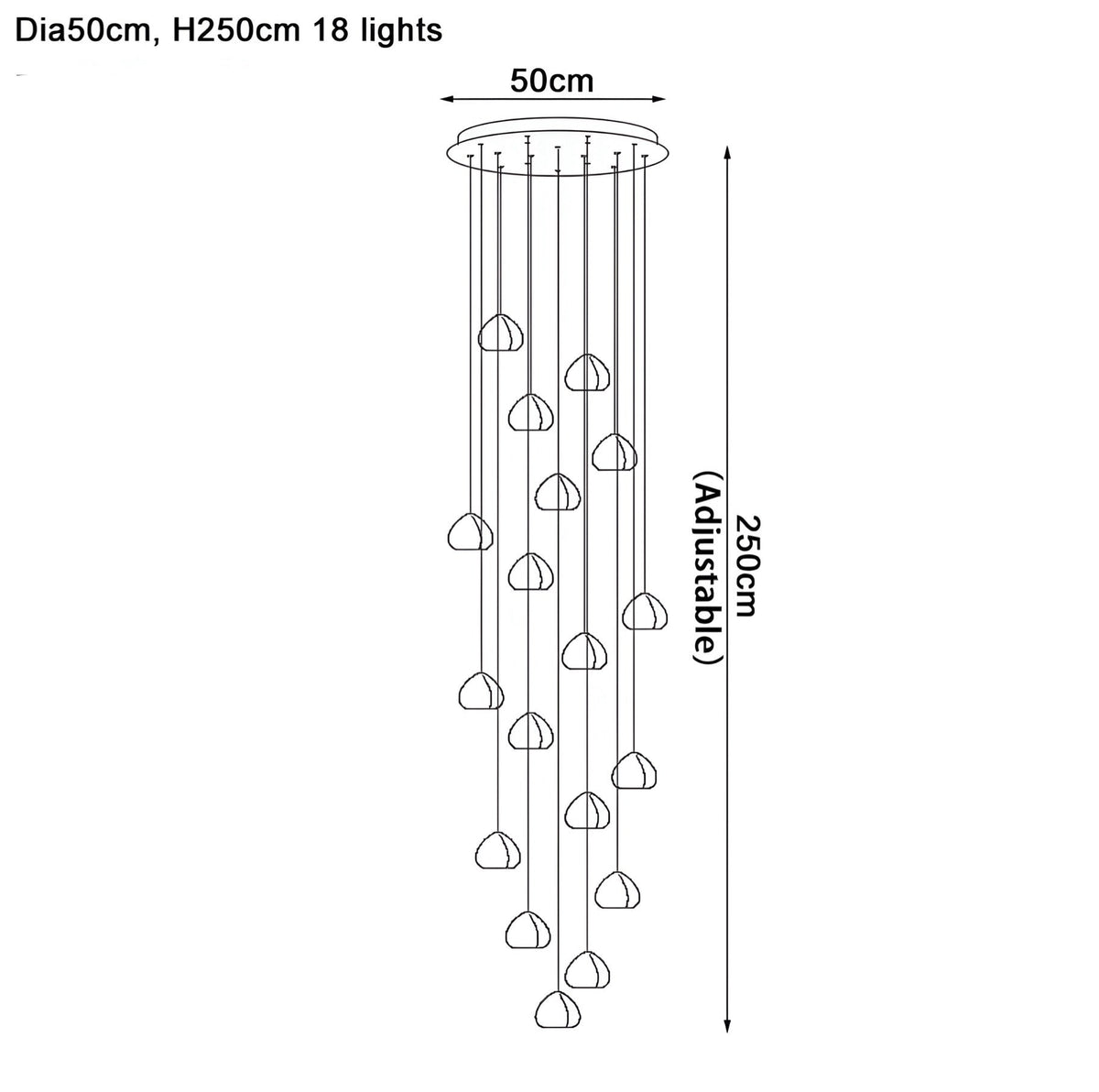Lustre cristal K9 aux éléments en forme de cœur Fondera, vue 13