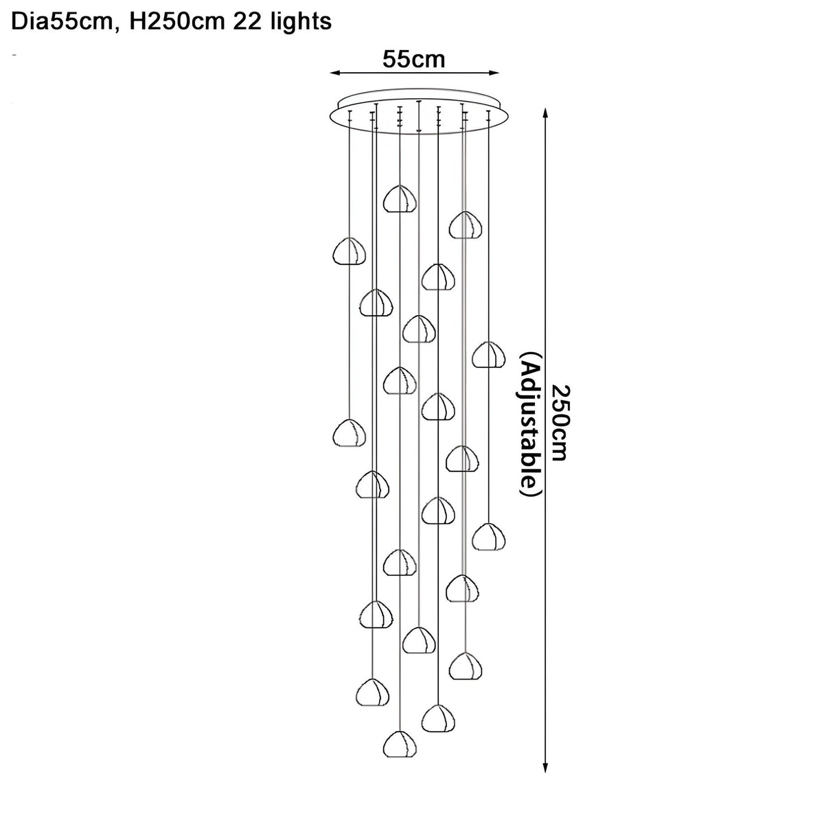 Lustre cristal K9 aux éléments en forme de cœur Fondera, vue 14