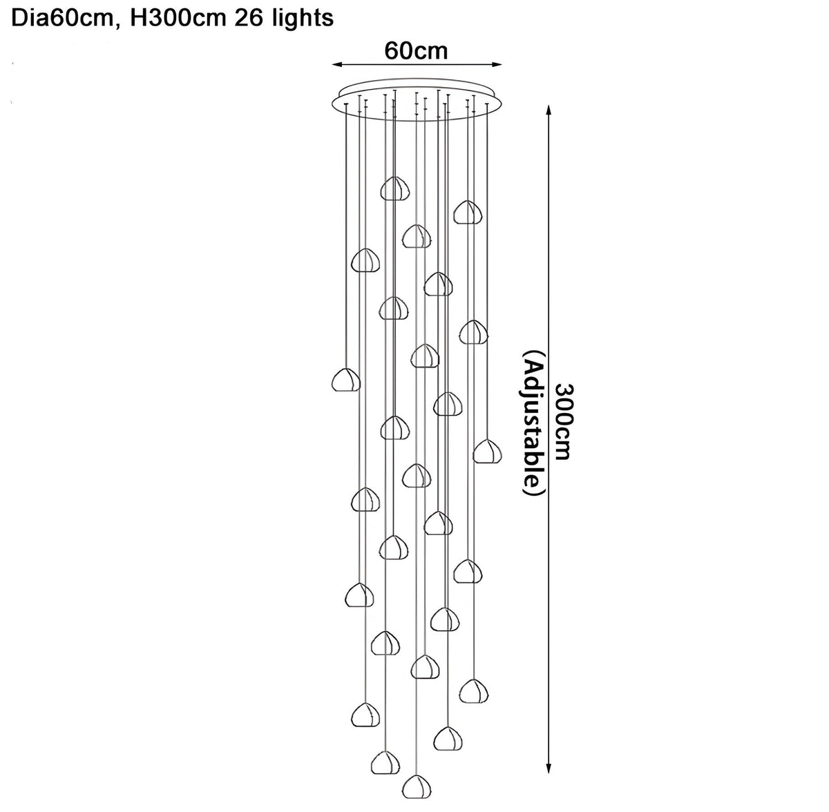 Lustre cristal K9 aux éléments en forme de cœur Fondera, vue 15