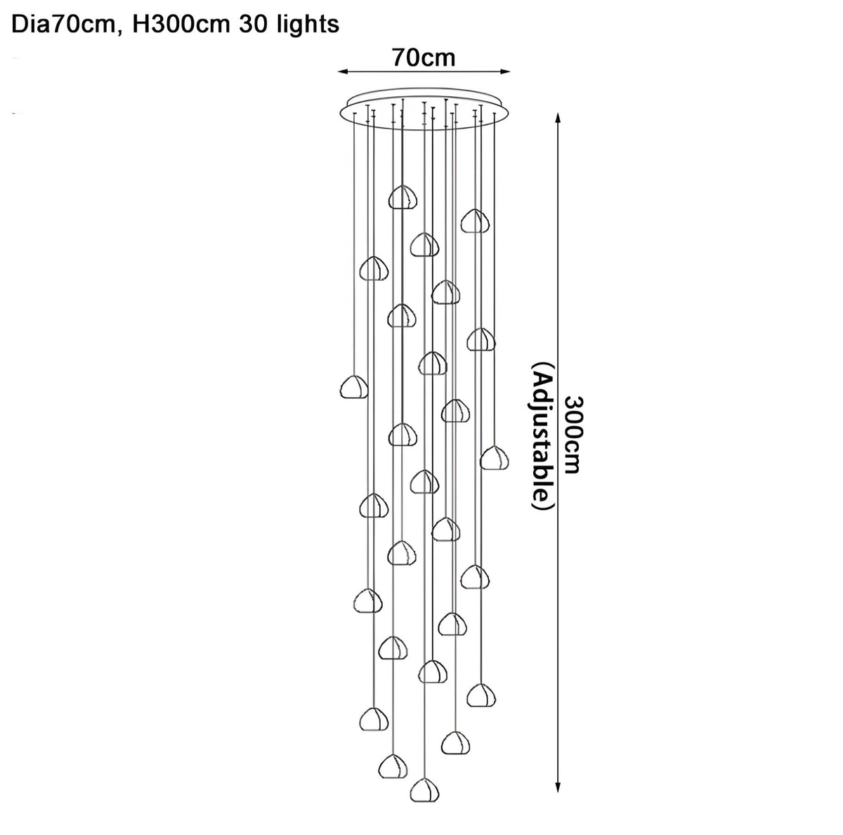 Lustre cristal K9 aux éléments en forme de cœur Fondera, vue 16