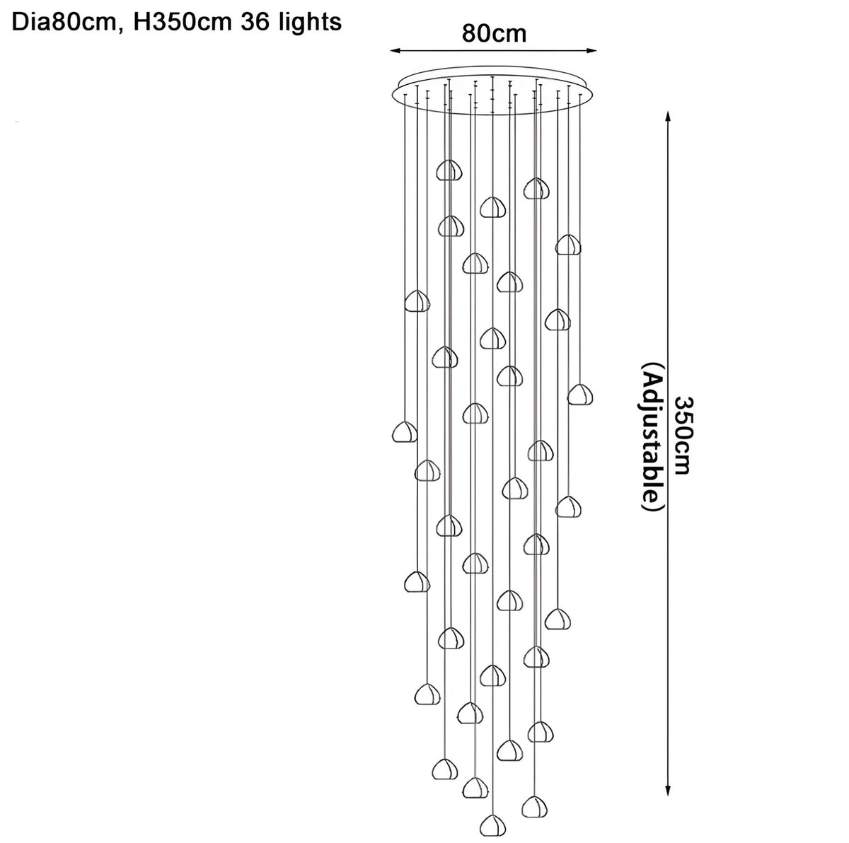 Lustre cristal K9 aux éléments en forme de cœur Fondera, vue 17