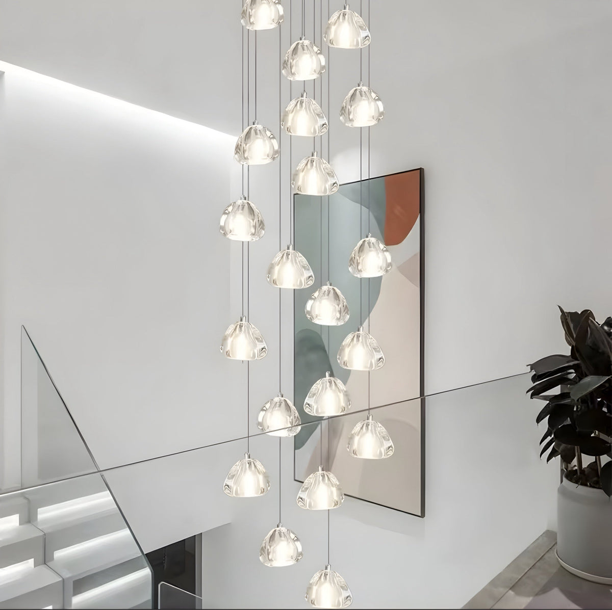 Lustre cristal K9 aux éléments en forme de cœur Fondera, vue 2