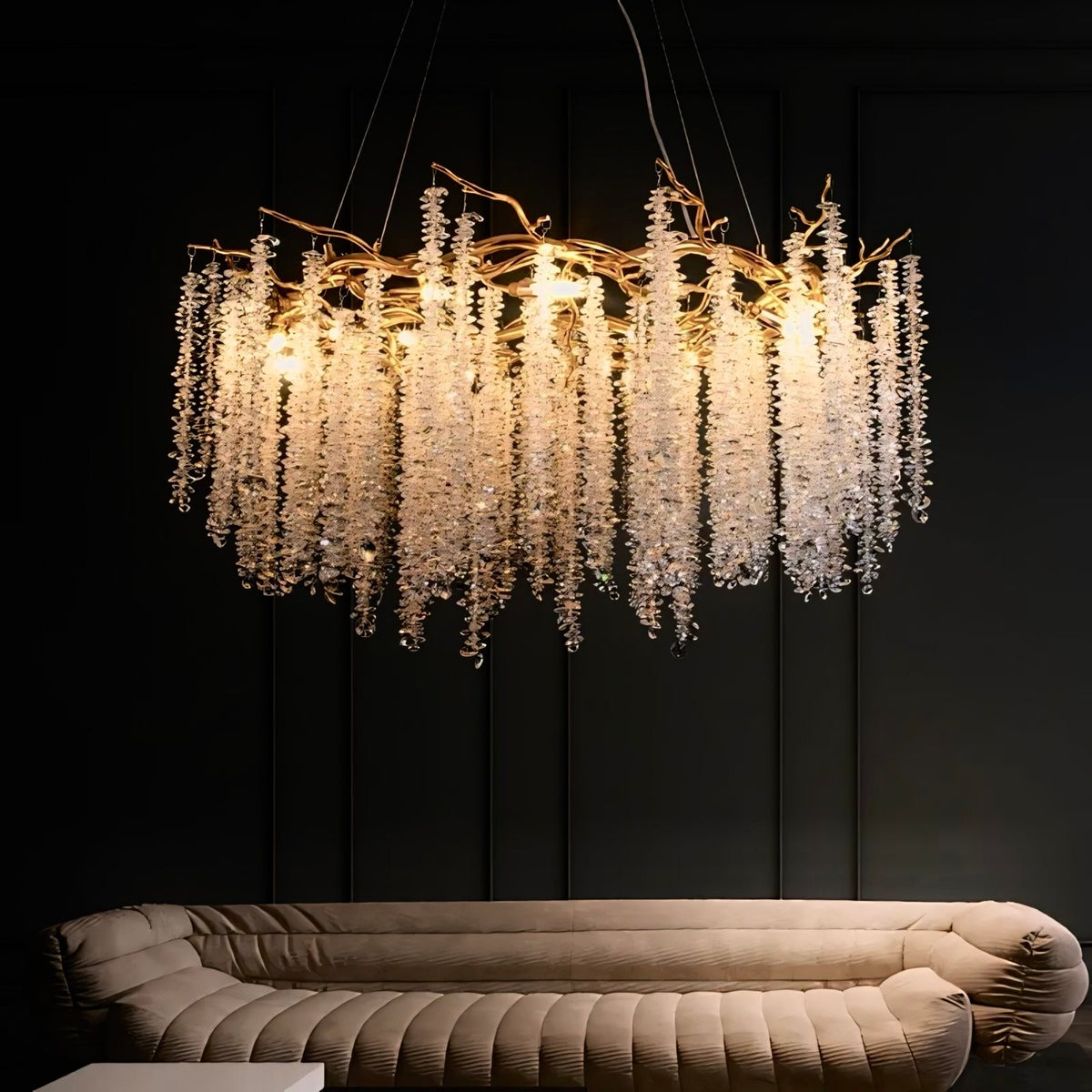 Lustre cristal K9 en pluie d'étoiles filantes Stelle Cadenti