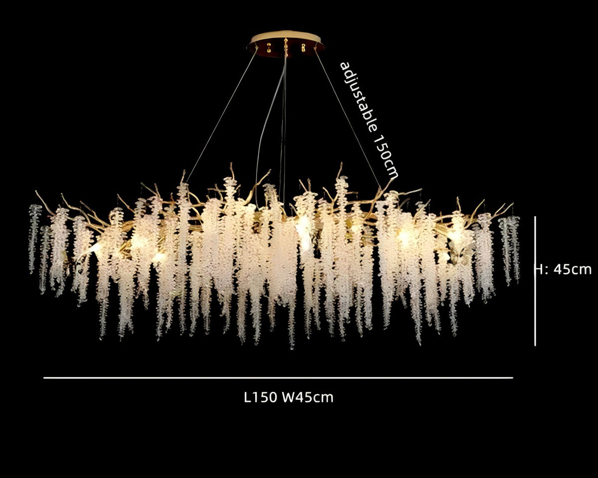 Lustre cristal K9 en pluie d'étoiles filantes Stelle Cadenti, vue 13