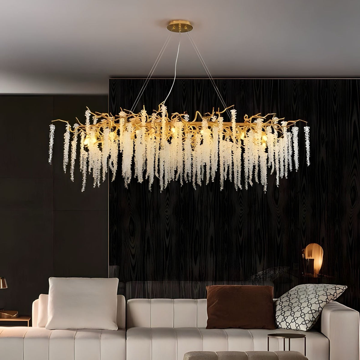 Lustre cristal K9 en pluie d'étoiles filantes Stelle Cadenti, vue 2