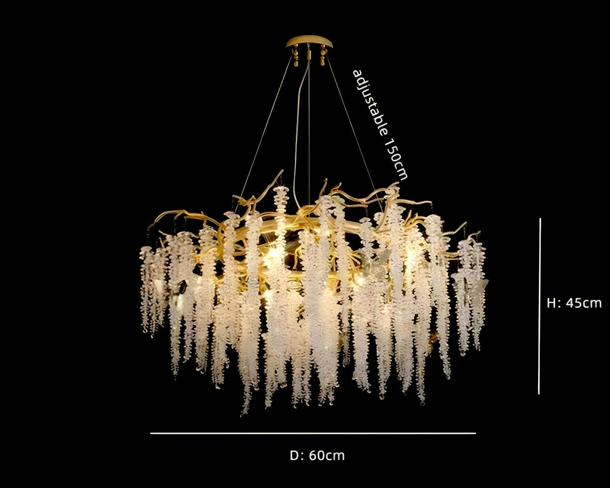 Lustre cristal K9 en pluie d'étoiles filantes Stelle Cadenti, vue 20