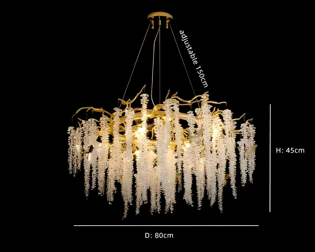 Lustre cristal K9 en pluie d'étoiles filantes Stelle Cadenti, vue 21