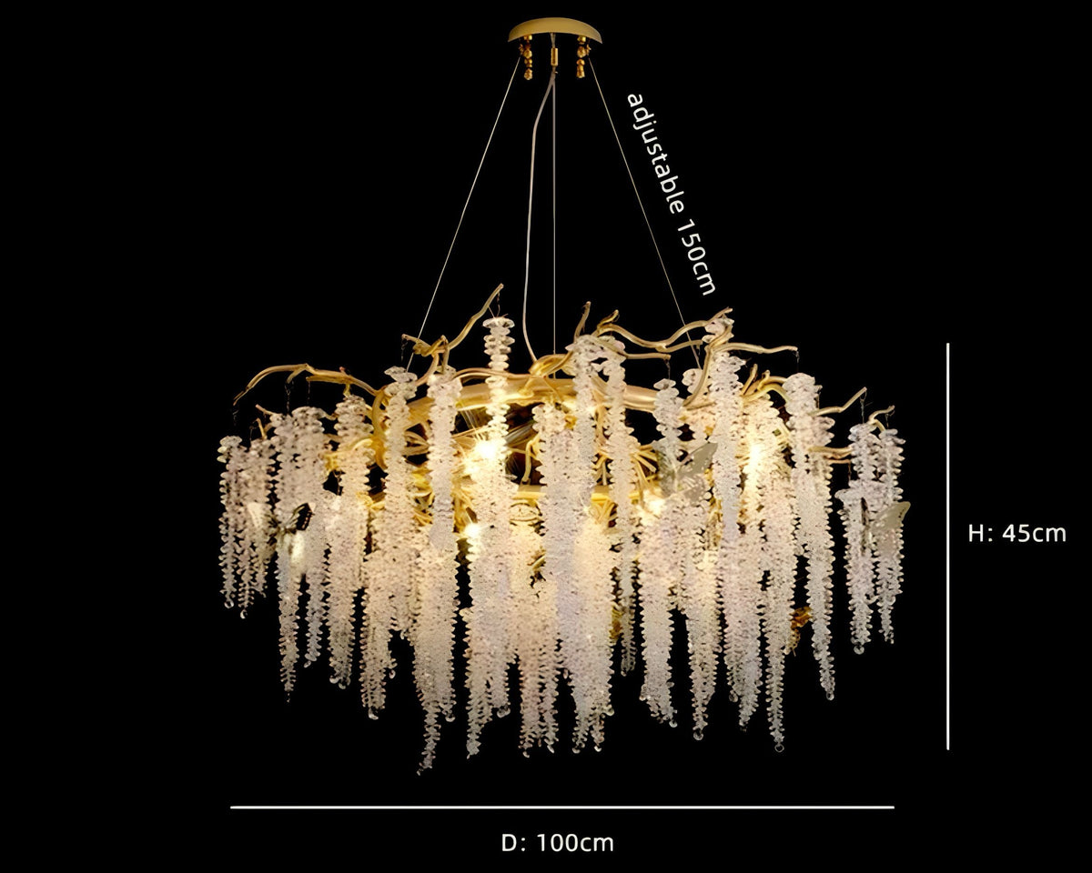 Lustre cristal K9 en pluie d'étoiles filantes Stelle Cadenti, vue 22