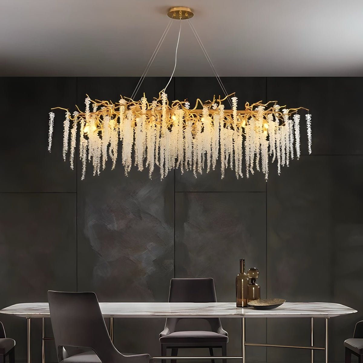 Lustre cristal K9 en pluie d'étoiles filantes Stelle Cadenti, vue 5