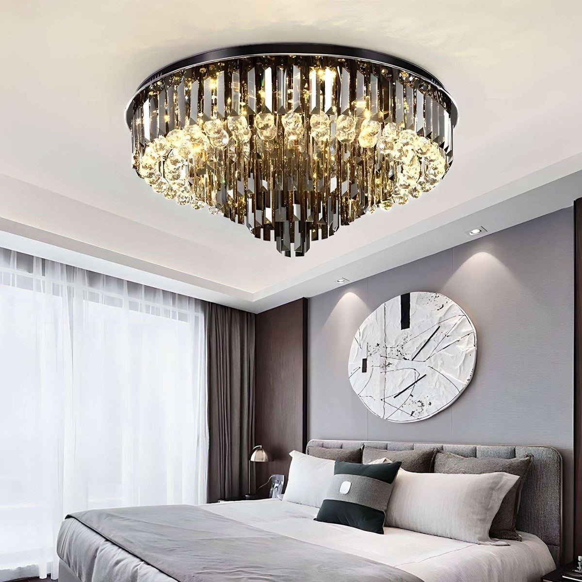 Lustre cristal K9 et acier inoxydable, diamètre 40 à 100 cm, vue 4