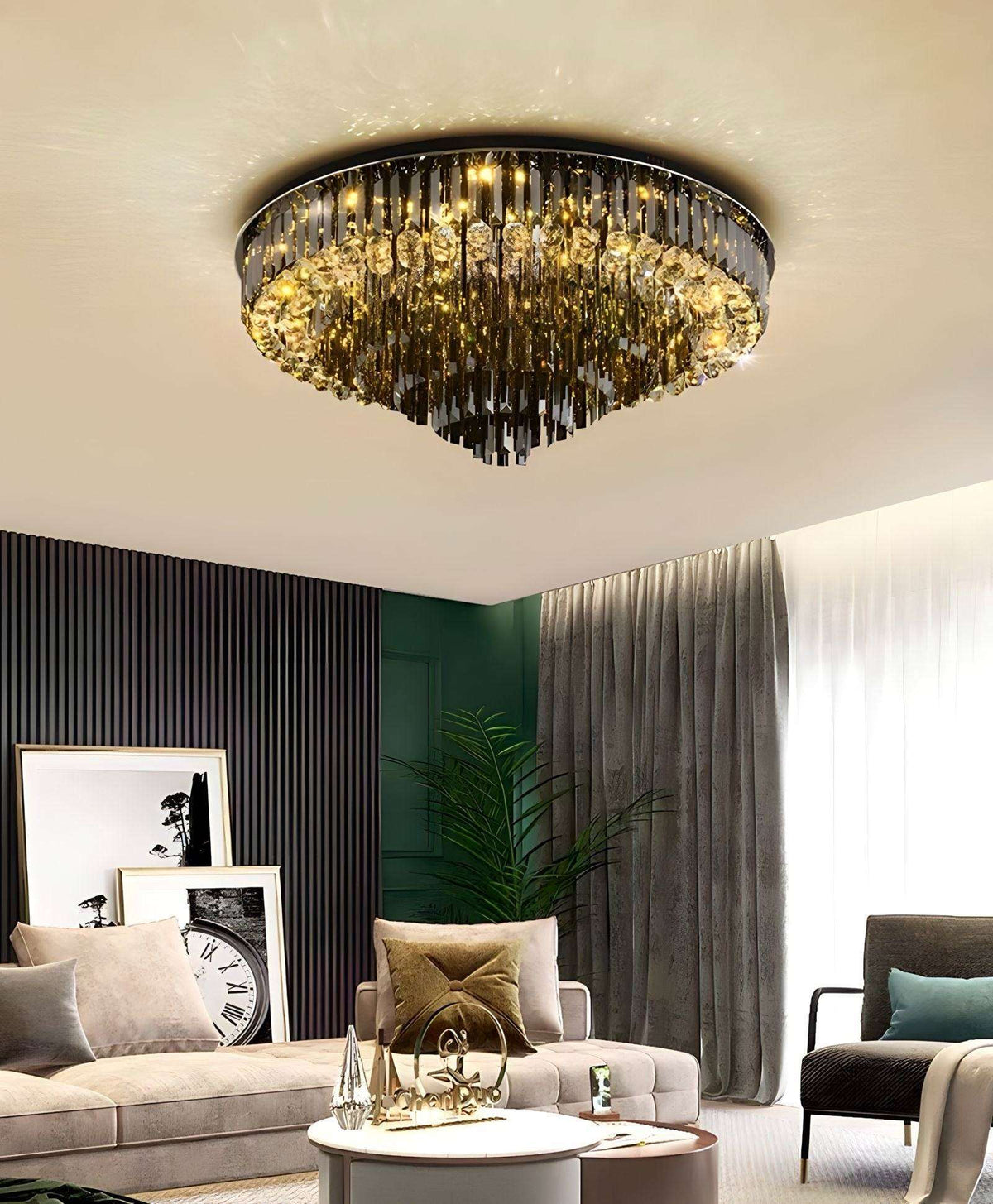 Lustre cristal K9 et acier inoxydable, diamètre 40 à 100 cm, vue 5