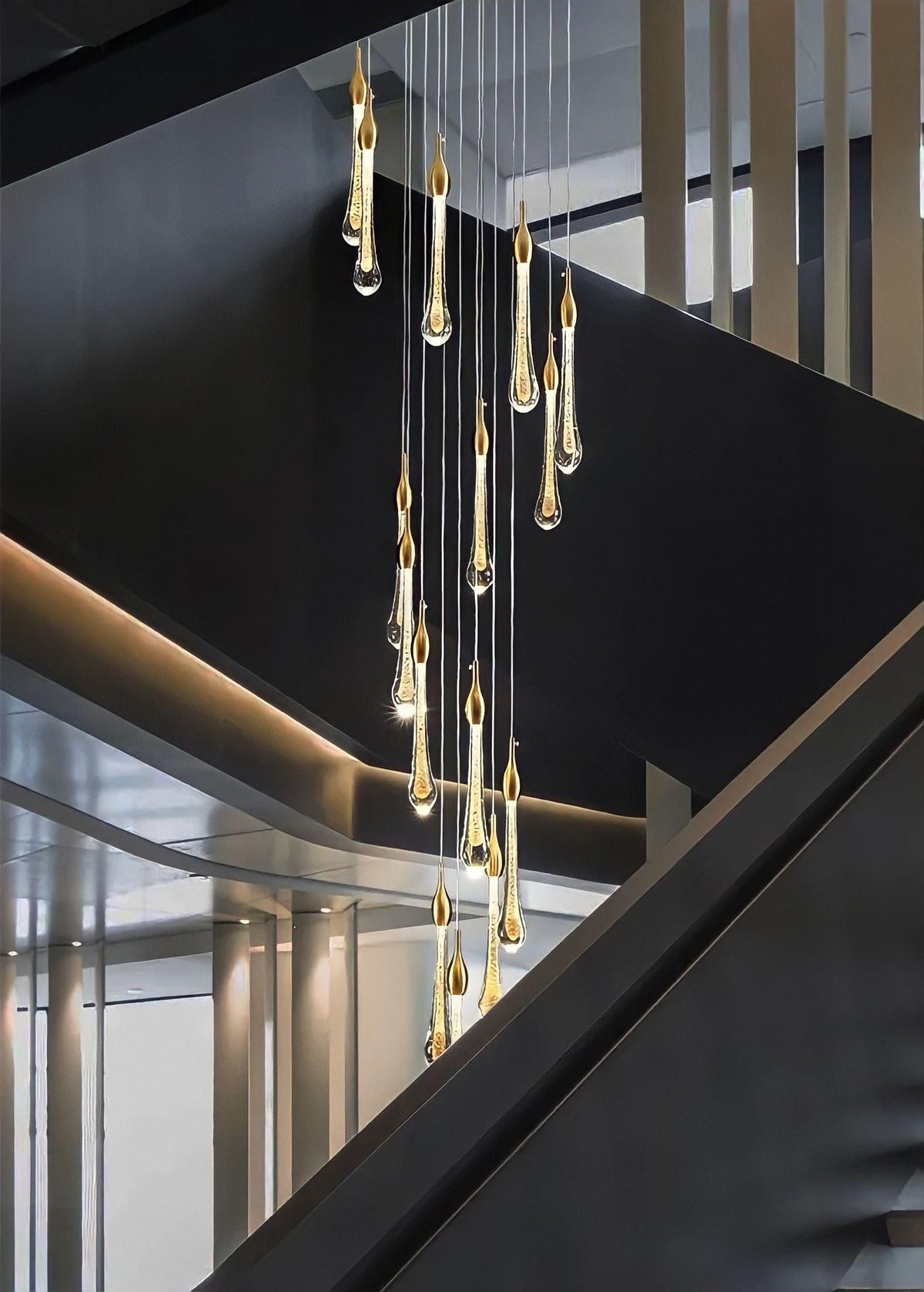 Lustre design duplex à gouttes d'eau en verre Waterdrop, vue 4