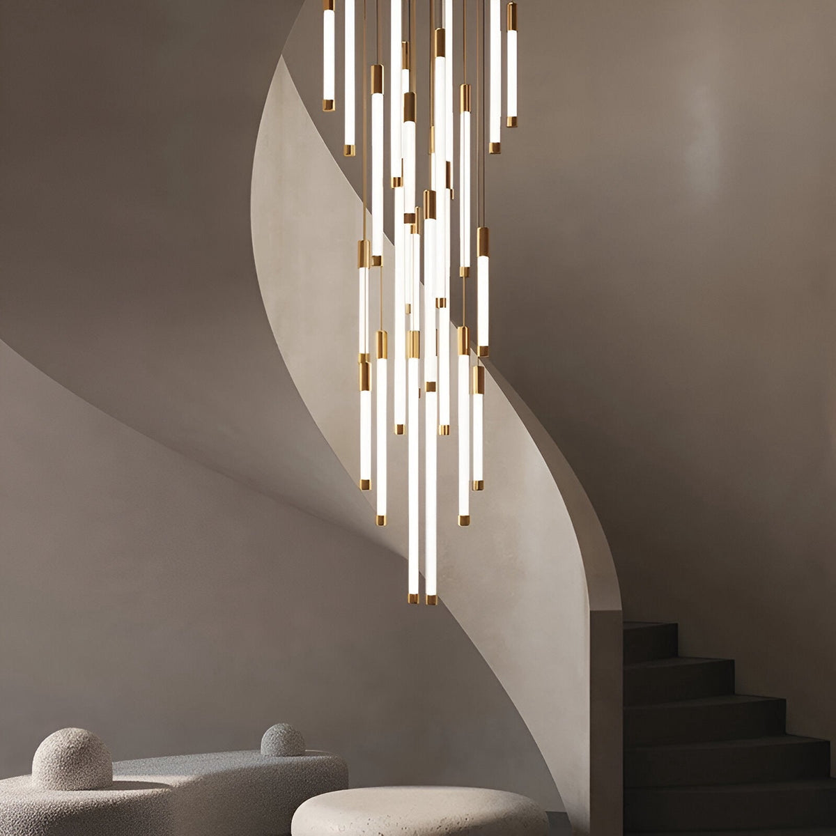 Lustre design en acier inoxydable et acrylique, 1 à 36 lumières