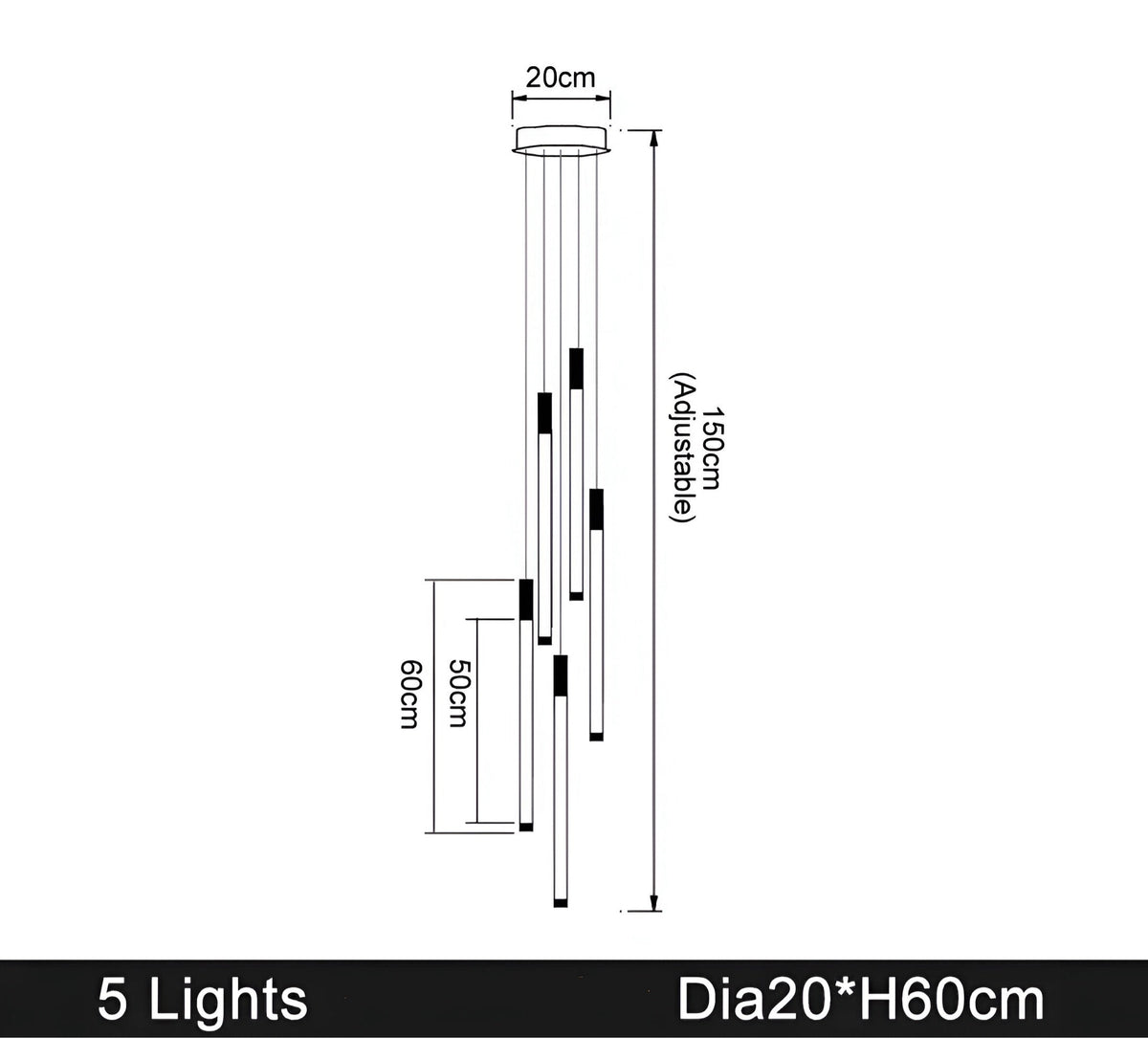 Lustre design en acier inoxydable et acrylique, 1 à 36 lumières, vue 11