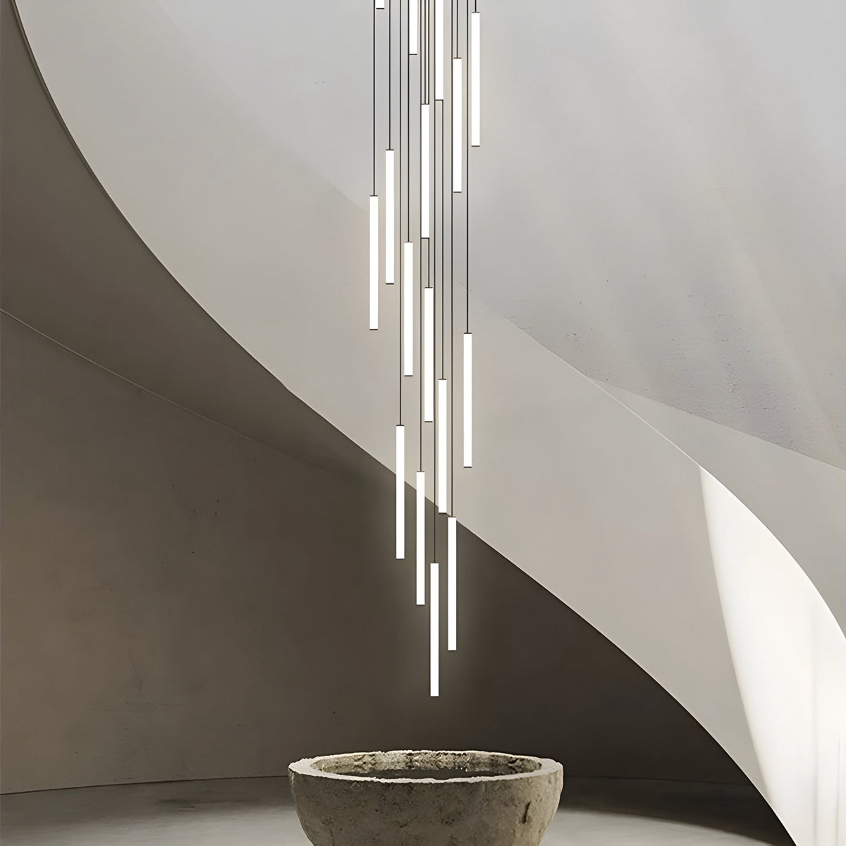 Lustre design noir modulable de 1 à 30 éléments Luxo