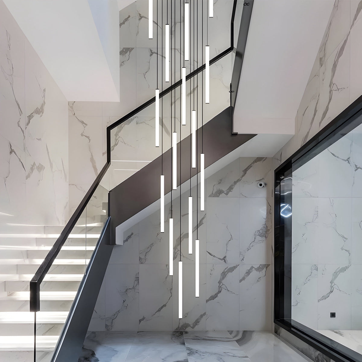 Lustre design noir modulable de 1 à 30 éléments Luxo, vue 2
